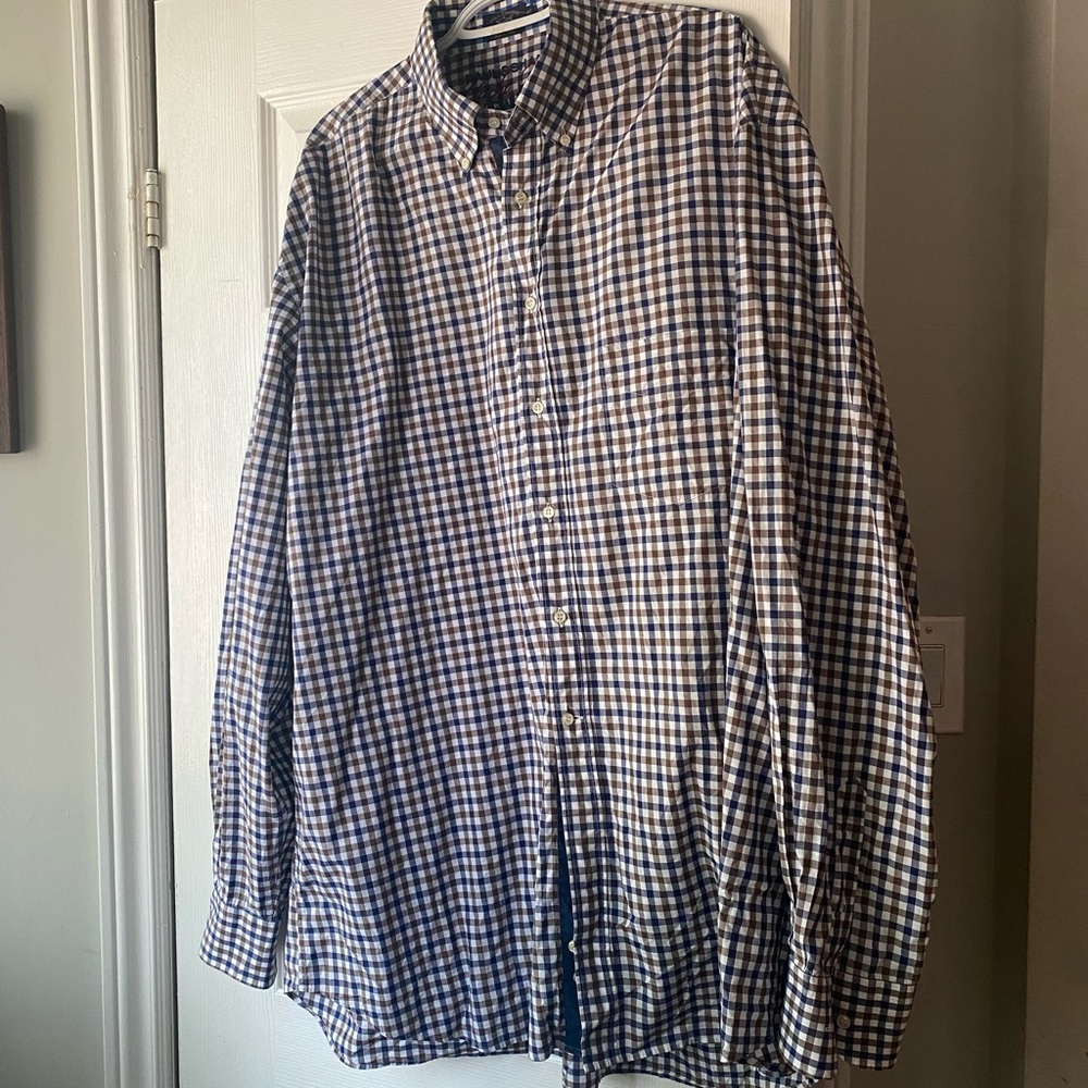 Paul & Shark Men's Button Up Shirt S/S Check Plaid Colorful Italy size 43 XL 2XL